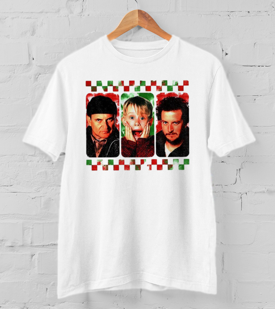 Home Alone Christmas Movie Characters Kevin Marv Harry T-Shirt