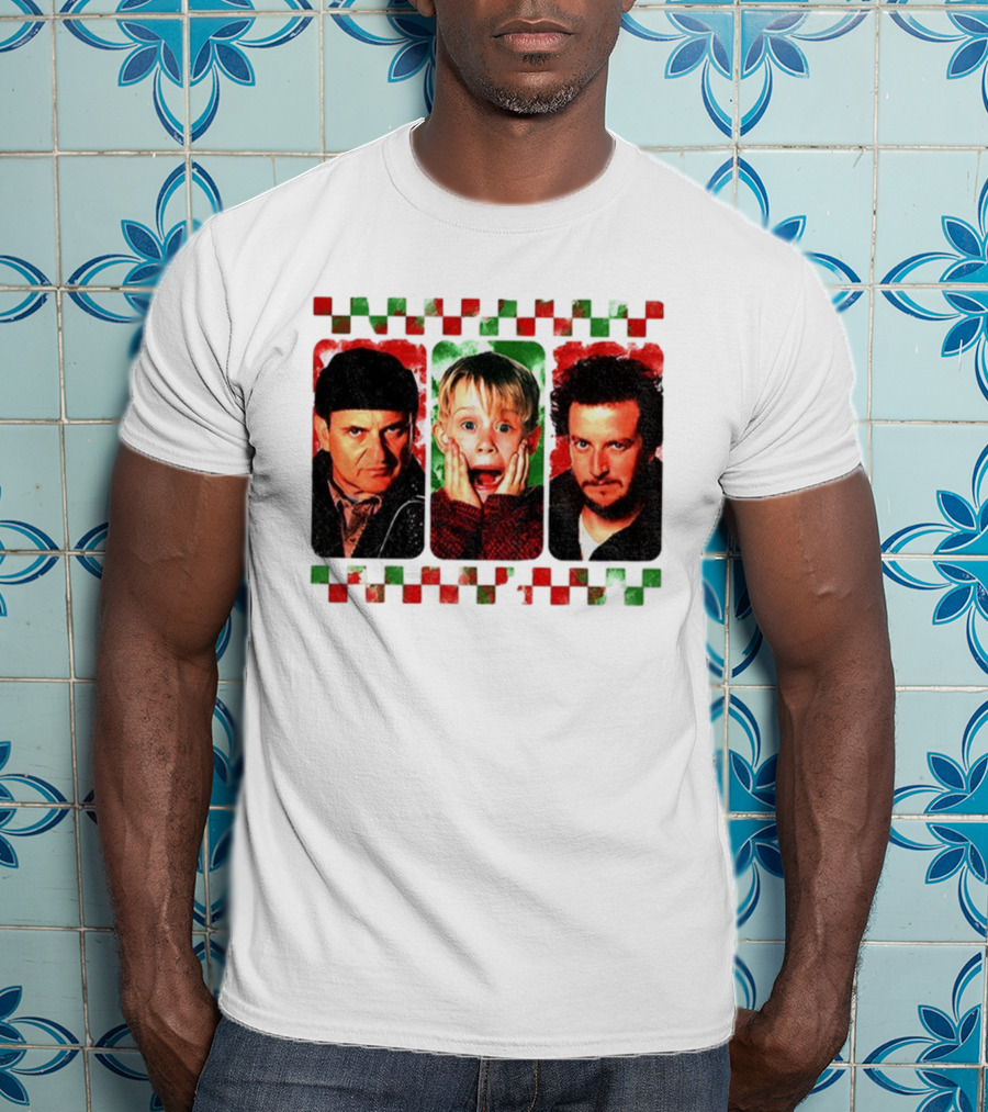 Home Alone Christmas Movie Characters Kevin Marv Harry T-Shirt