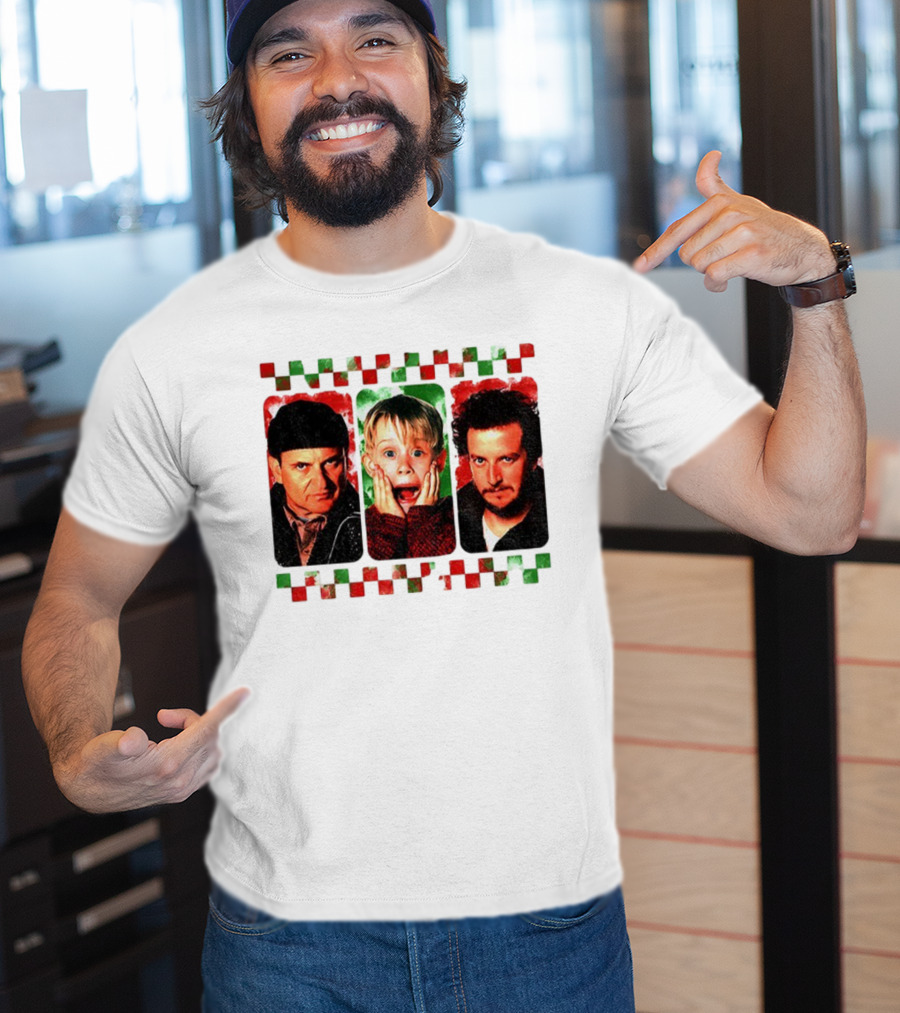 Home Alone Christmas Movie Characters Kevin Marv Harry T-Shirt