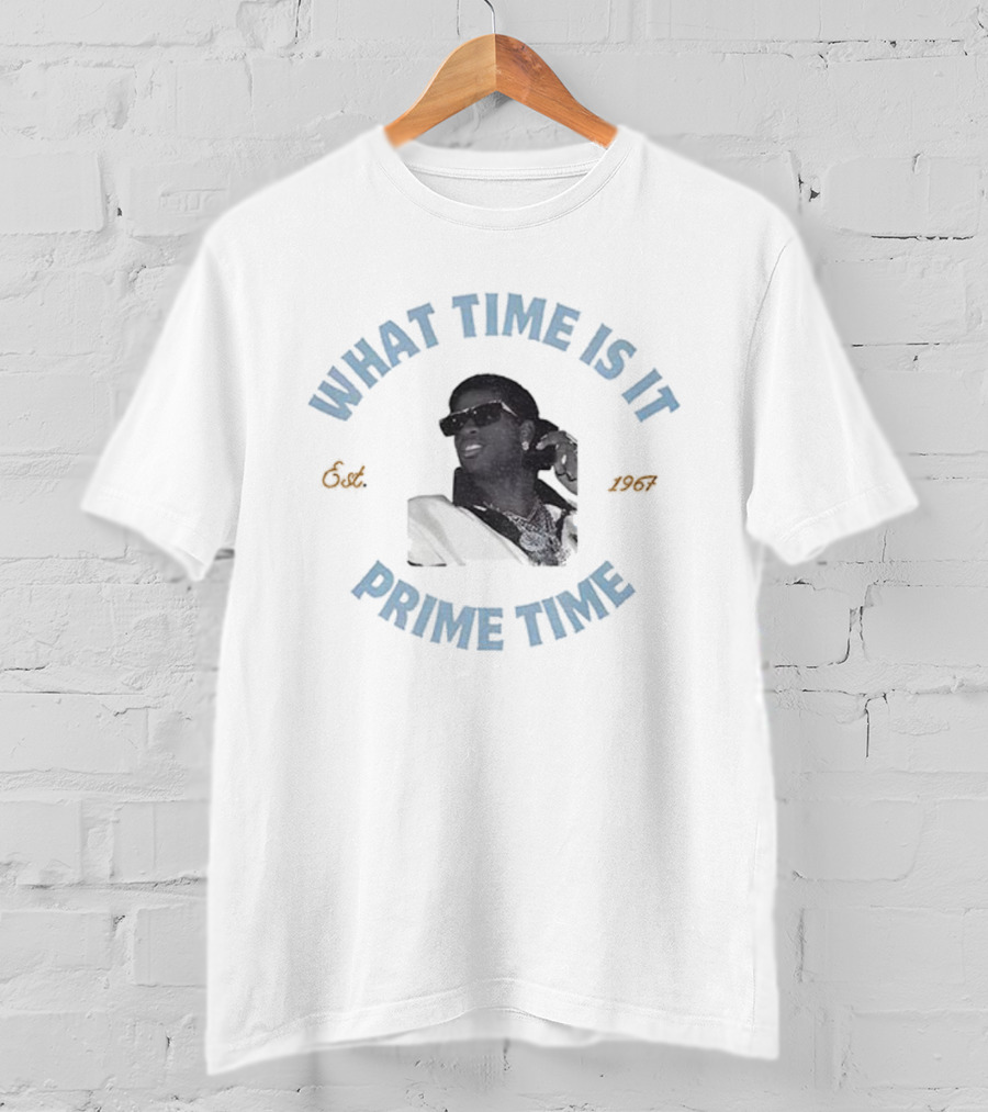 Deion Sanders Coach Prime What Time Is It Prime Time T-Shirt