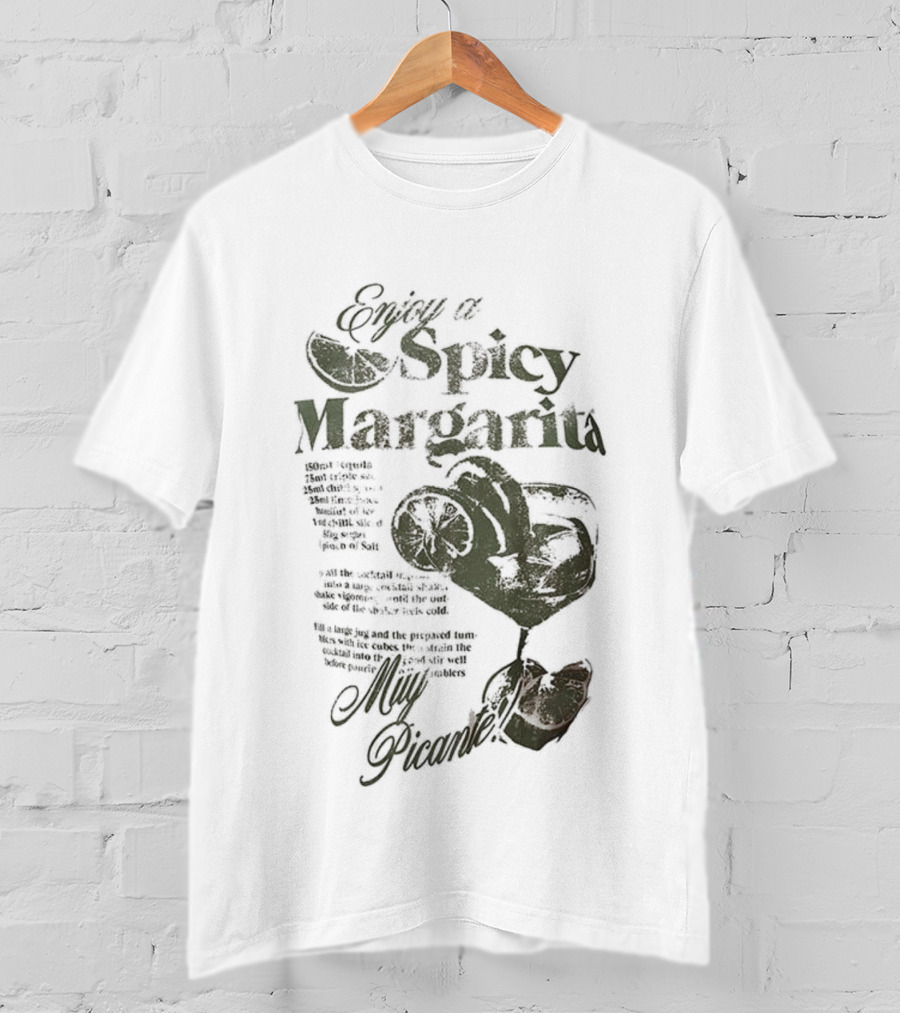Enjoy A Spicy Margarita Muy Picante Lime And Chili Pepper T-Shirt