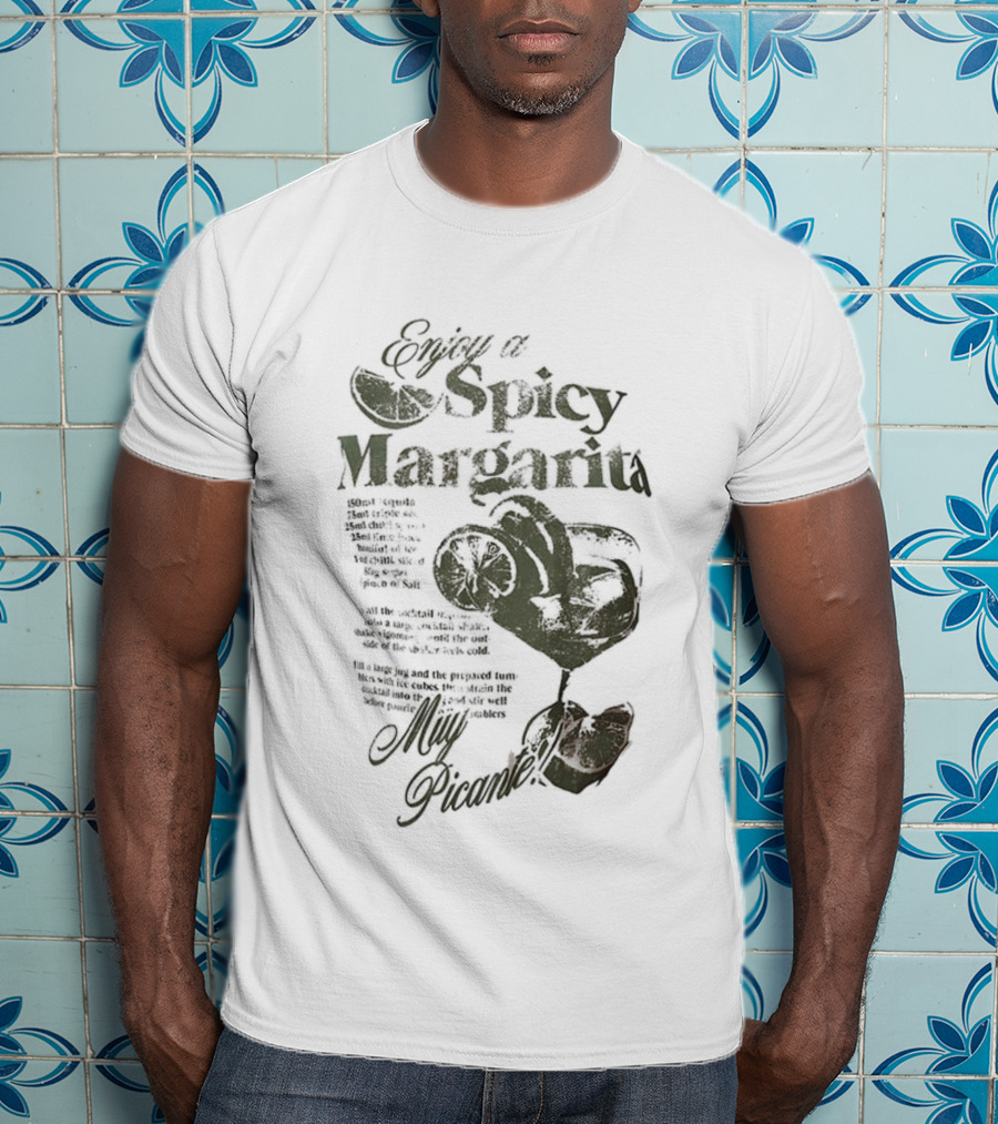 Enjoy A Spicy Margarita Muy Picante Lime And Chili Pepper T-Shirt