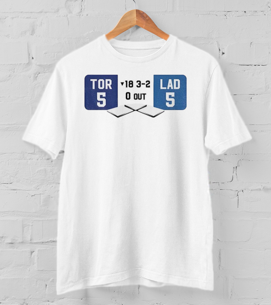 LAD 5-5 TOR Round 18 3-2 Scoreboard Art T-Shirt