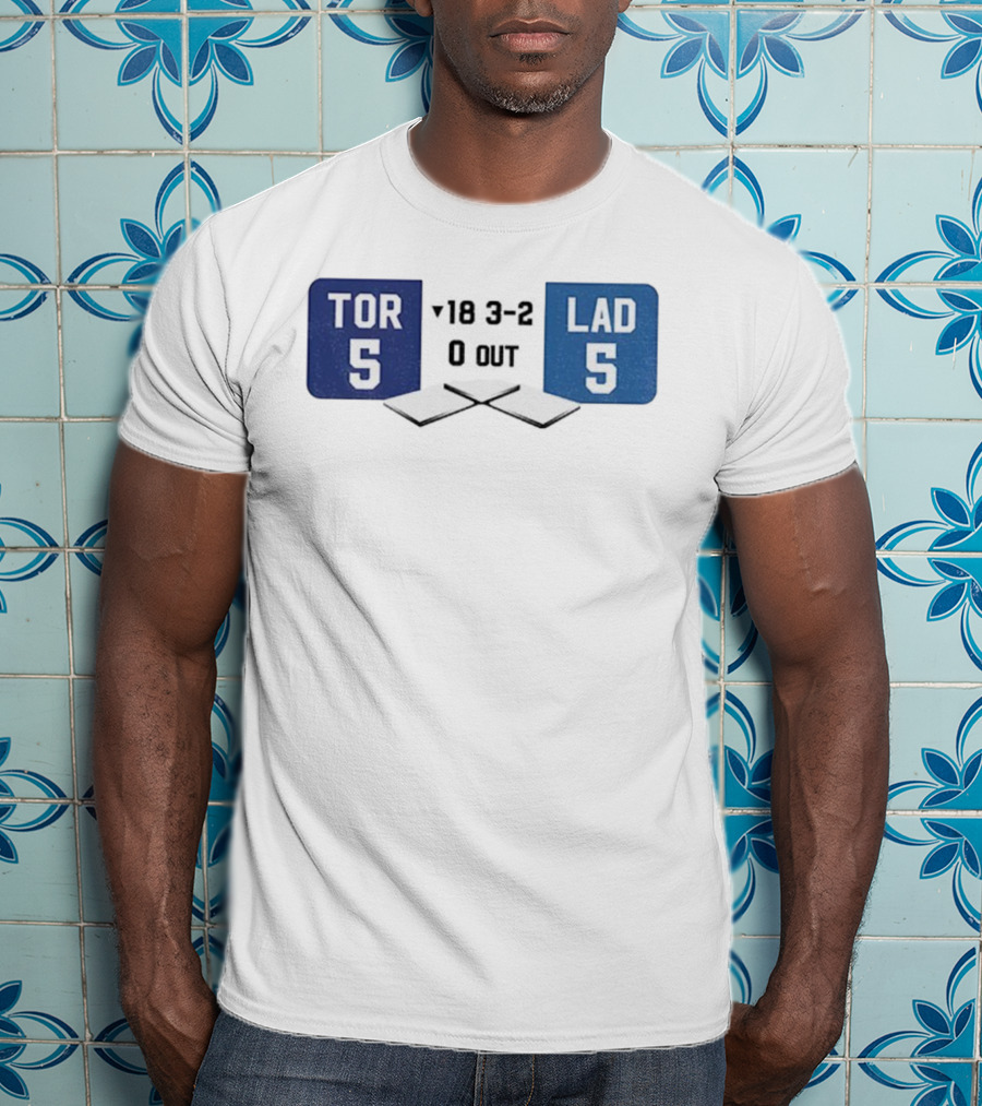 LAD 5-5 TOR Round 18 3-2 Scoreboard Art T-Shirt