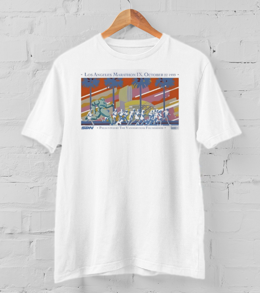 Los Angeles Marathon IX October 22 1999 Fun Run Iconic Palm Trees Runners Retro Style T-Shirt