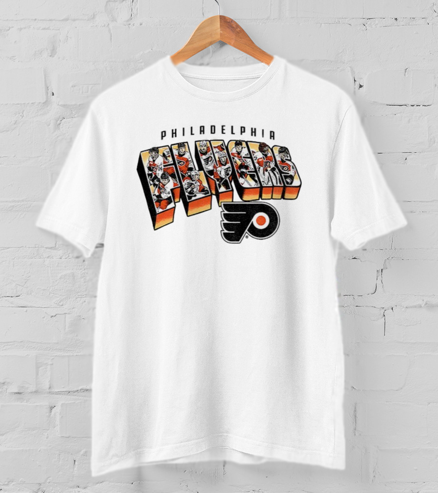 Philadelphia Flyers NHL Hockey Stanley Cup Players 2025 Vintage Flyers Team Roster Logo T-Shirt