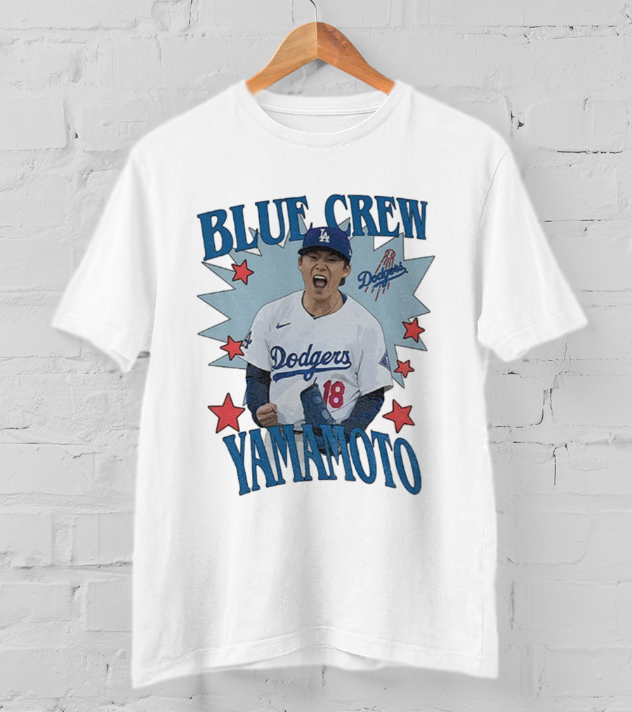 Blue Crew Yamamoto Dodgers Baseball Player Los Angeles 2025 T-Shirt