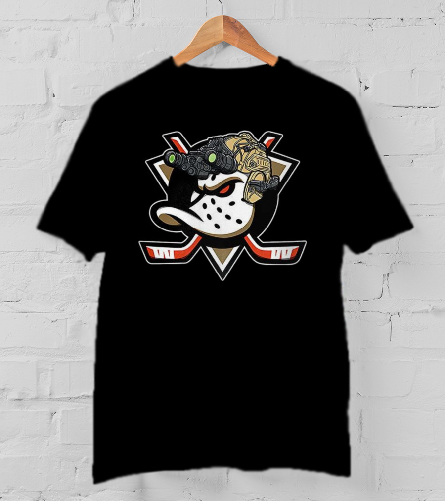 Anaheim Ducks Hockey Military Helmet Night Vision T-Shirt