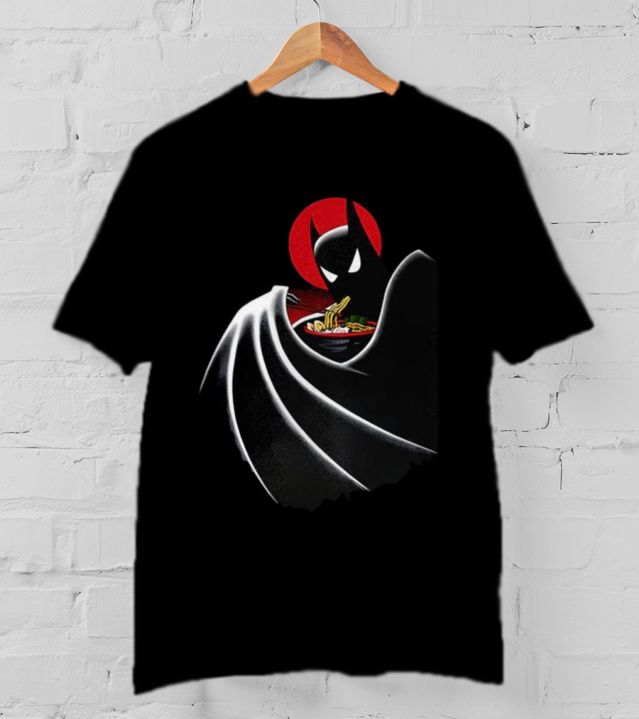 Batman Enjoying Ramen Under Red Sun T-Shirt