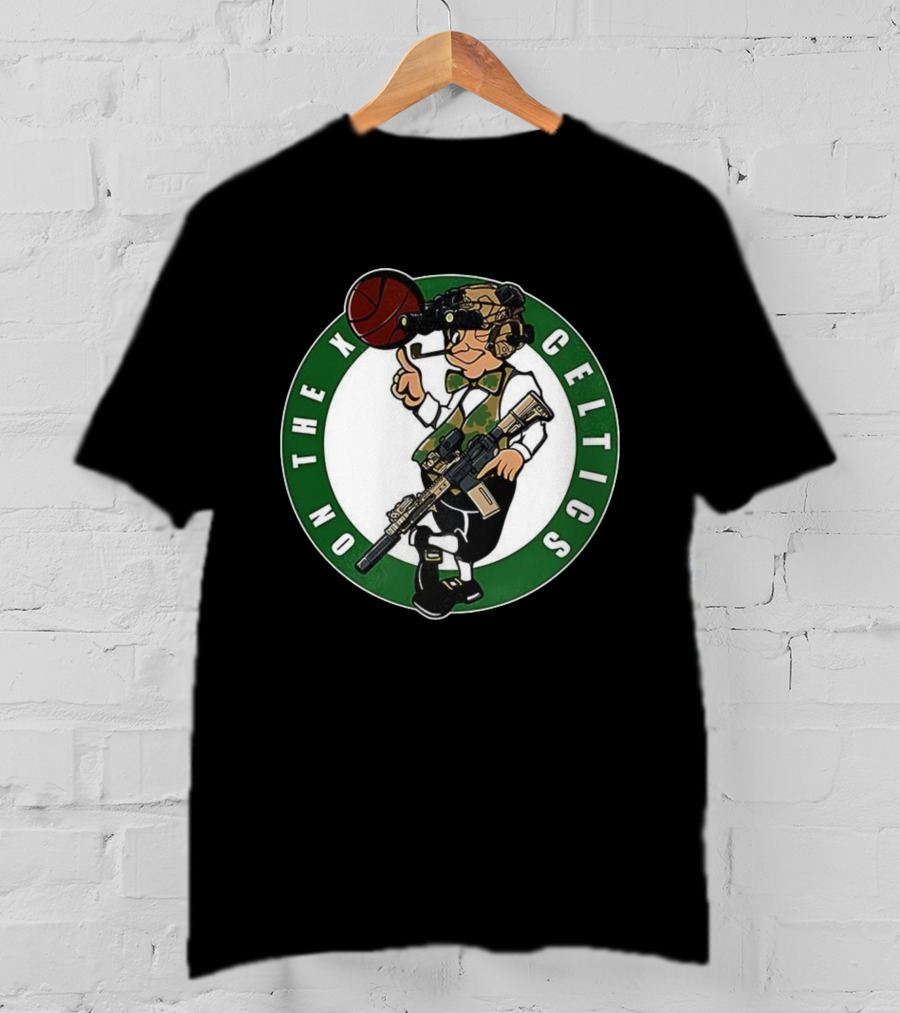 Boston Celtics On The X Military Basketball Parody T-Shirt