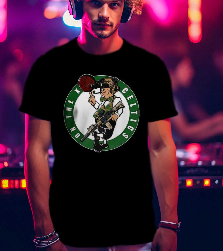 Boston Celtics On The X Military Basketball Parody T-Shirt
