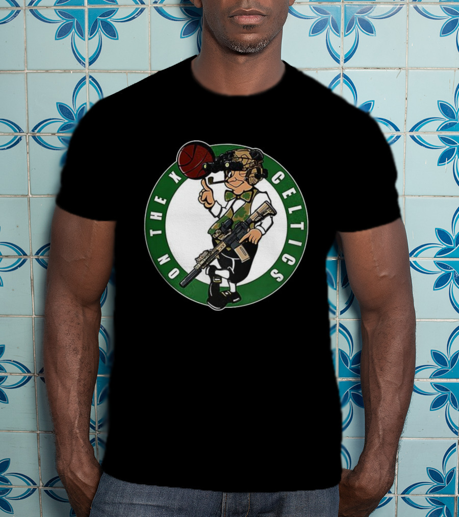 Boston Celtics On The X Military Basketball Parody T-Shirt
