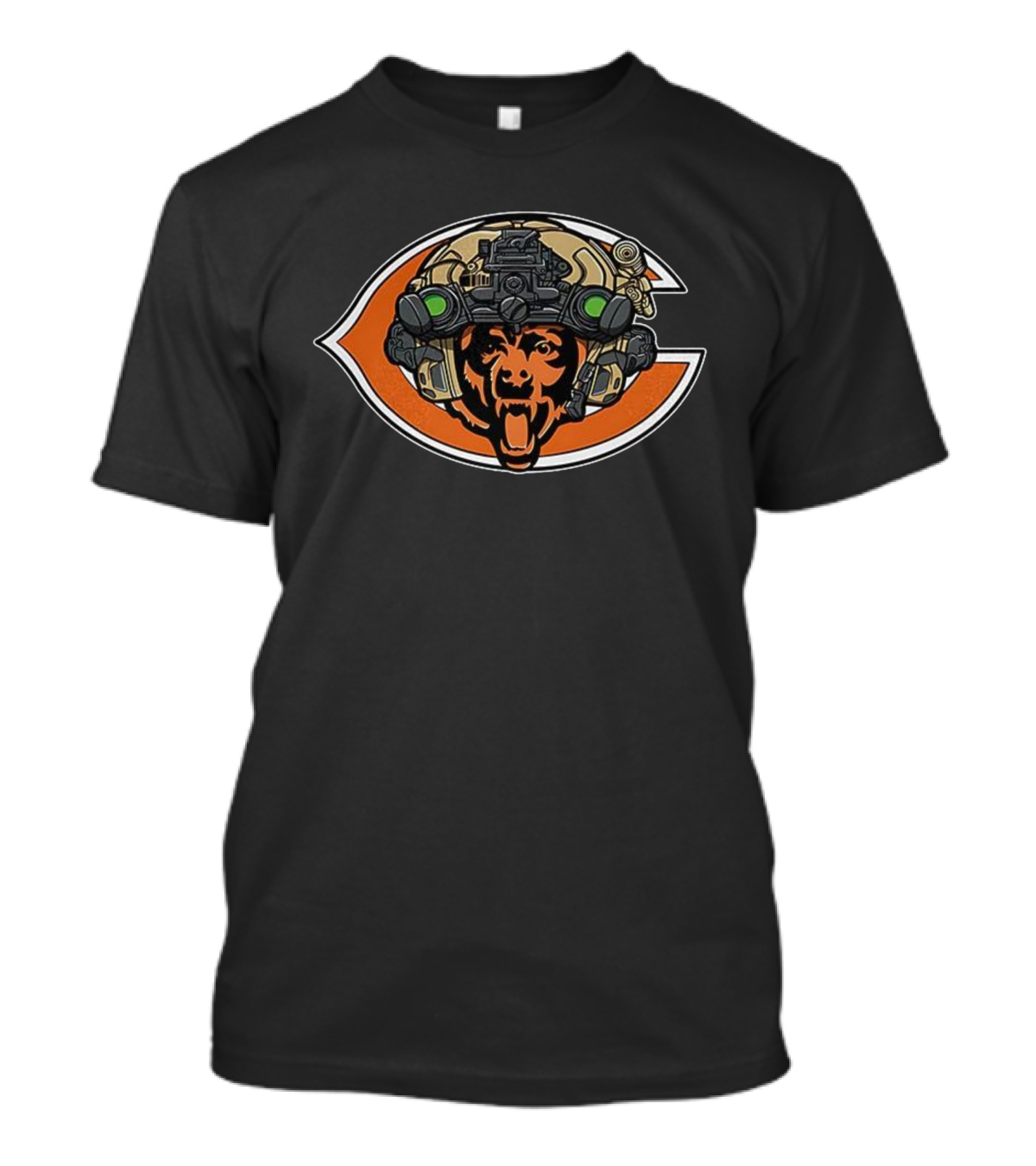 Chicago Bears Military-Themed Emblem Football Team Merchandise T-Shirt