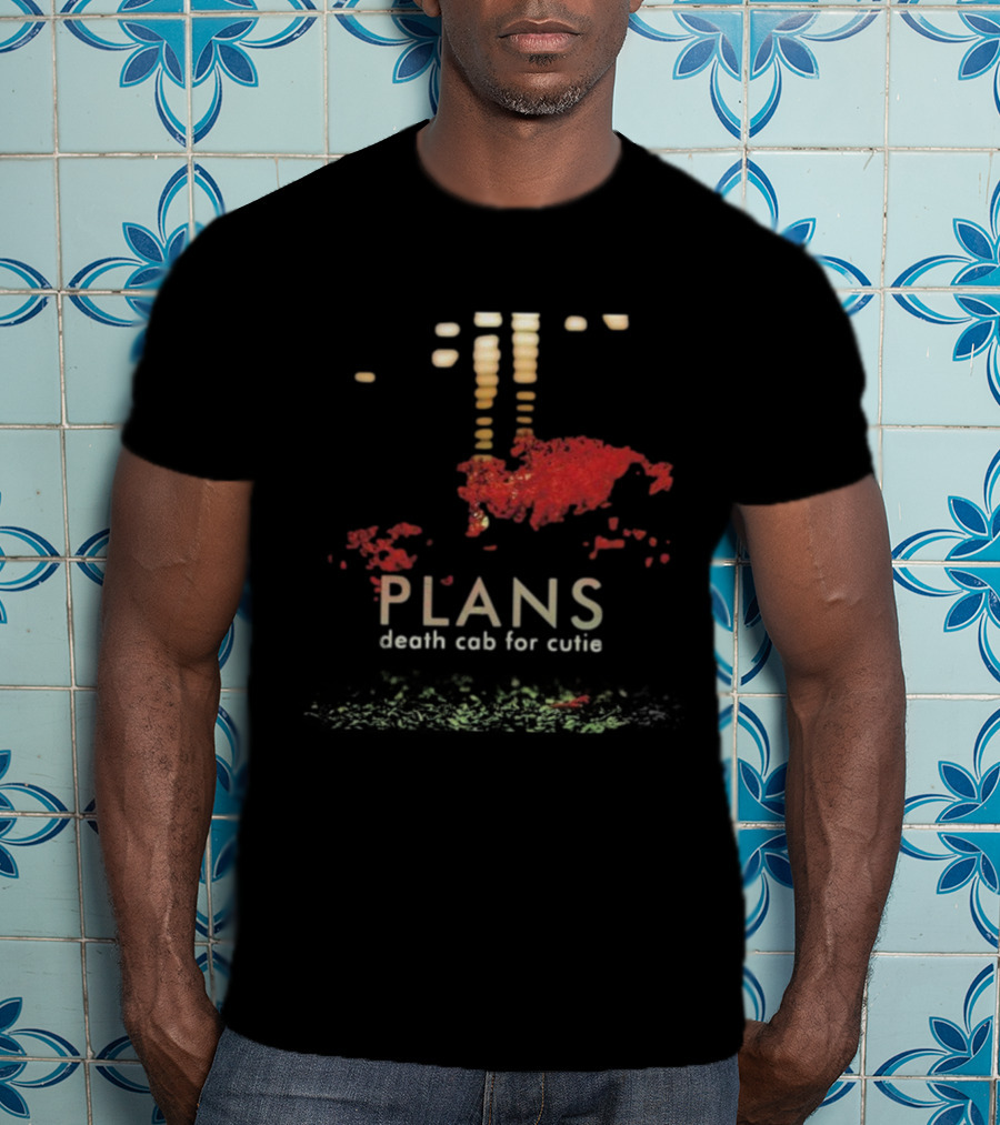 Death Cab For Cutie Plans Album Artwork With Abstract Red Elements T-Shirt