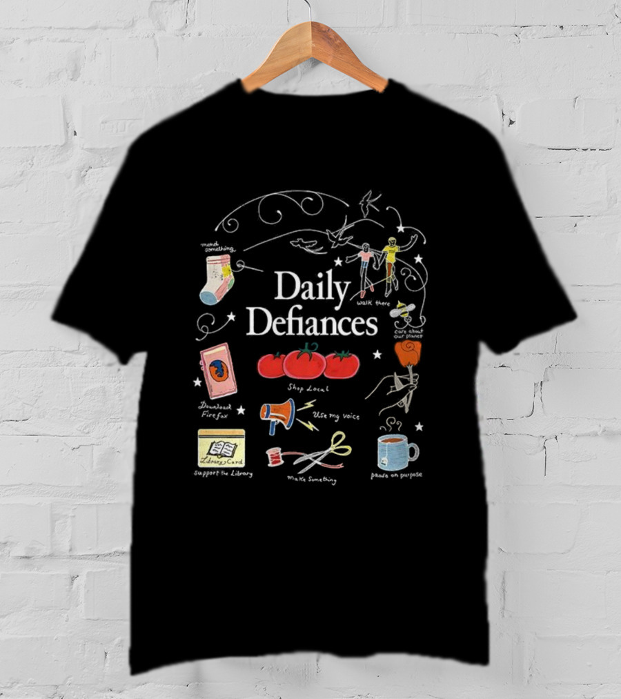 Daily Defiances Aesthetic Tomatos Manifest Skipped Laundry Protest Pajamas Make My Voice Stand Out T-Shirt