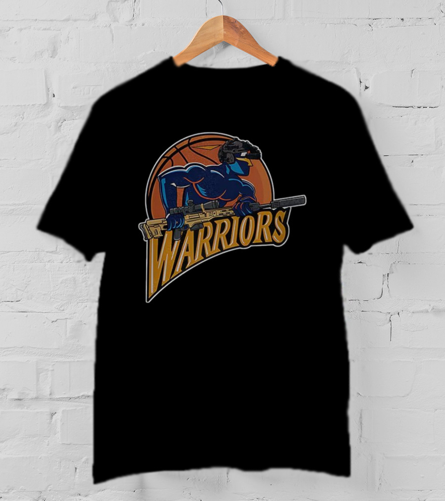 Golden State Warriors Basketball Soldier Armed Warrior T-Shirt