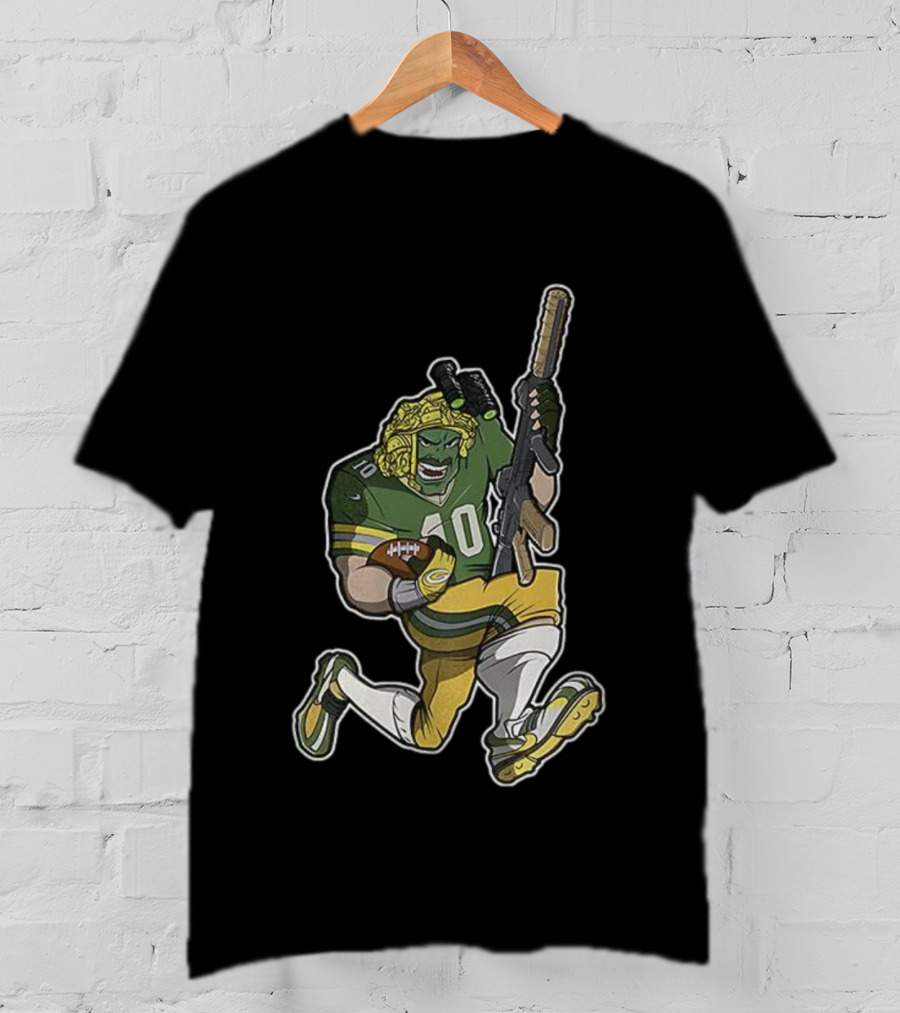 Jordan Love Green Bay Packers Football Soldier Armed Kneeling Illustration T-Shirt