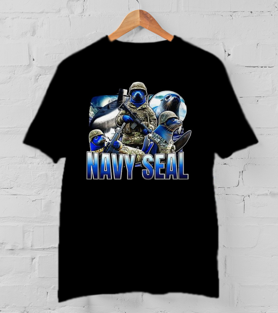 Navy Seal Funny Soldier Parody With Armed Seals In Military Uniforms T-Shirt