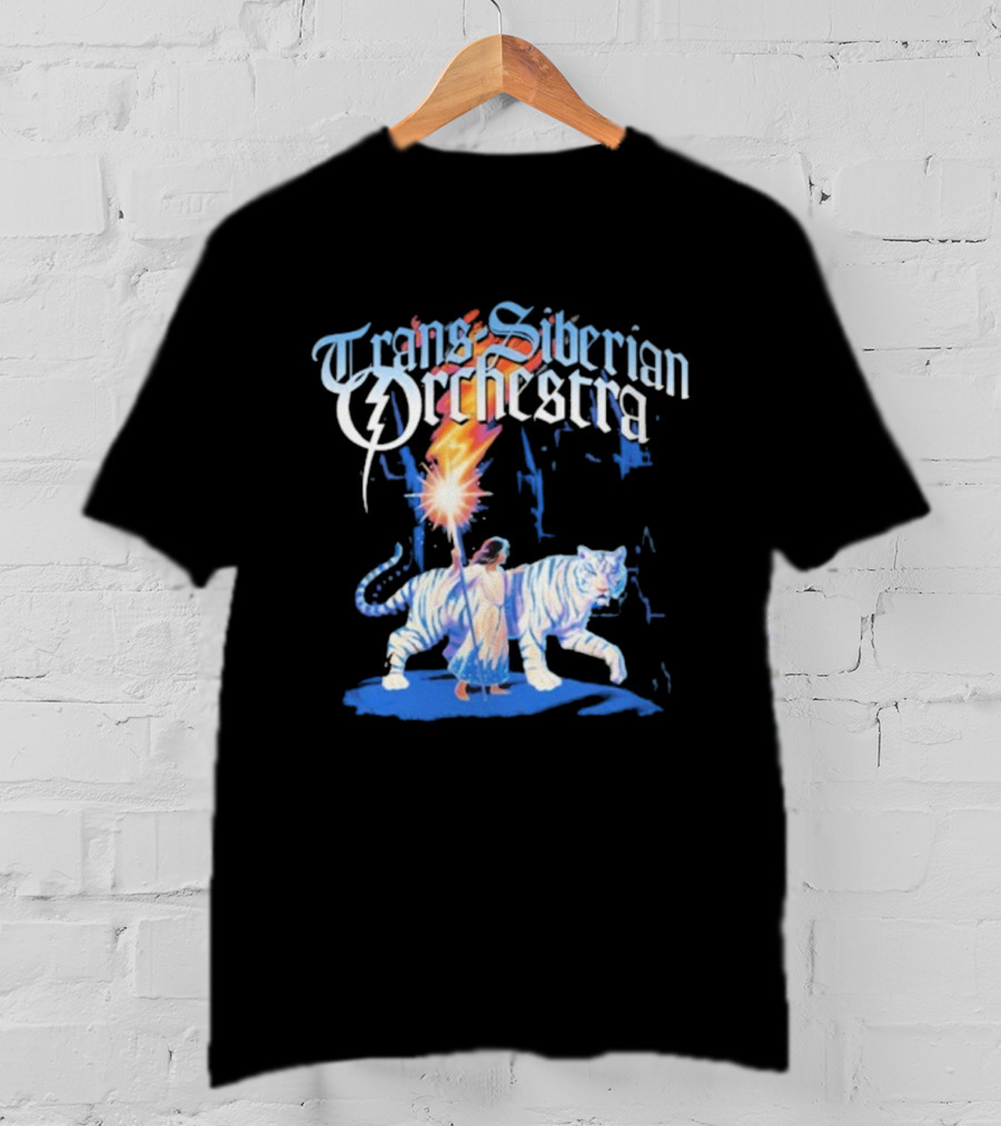 Trans-Siberian Orchestra Fire Torch With Child And White Tiger T-Shirt