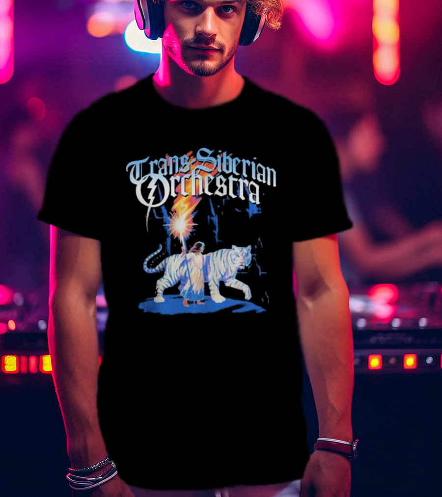 Trans-Siberian Orchestra Fire Torch With Child And White Tiger T-Shirt