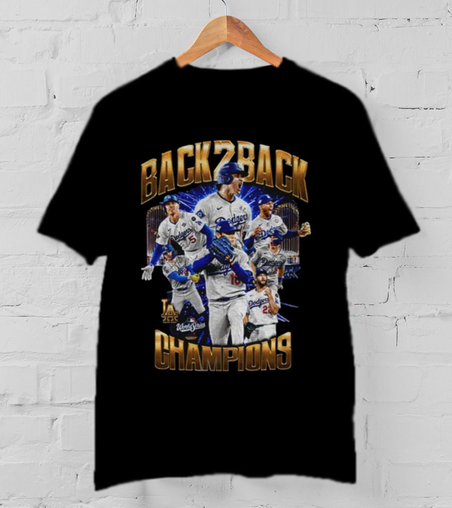 Dodgers 2025 Back To Back Champions World Series MLB Baseball T-Shirt
