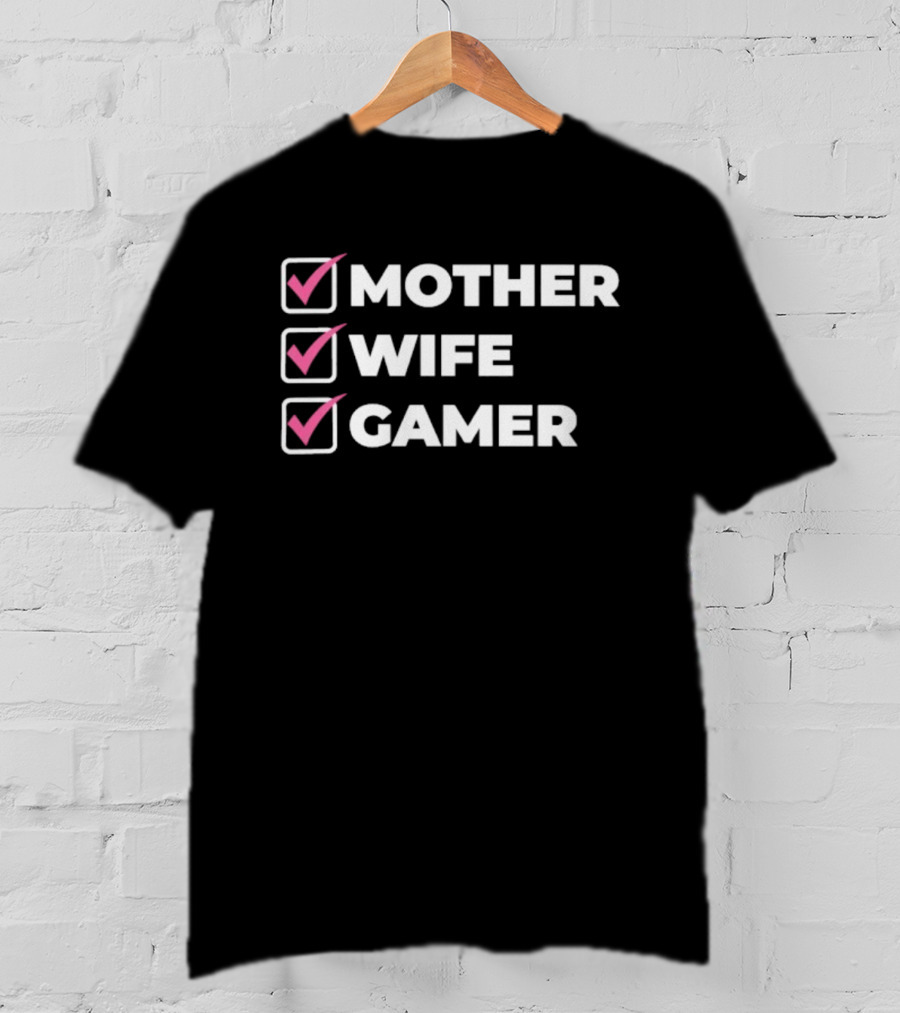 AmandaDGR Mother Wife Gamer Checklist T-Shirt