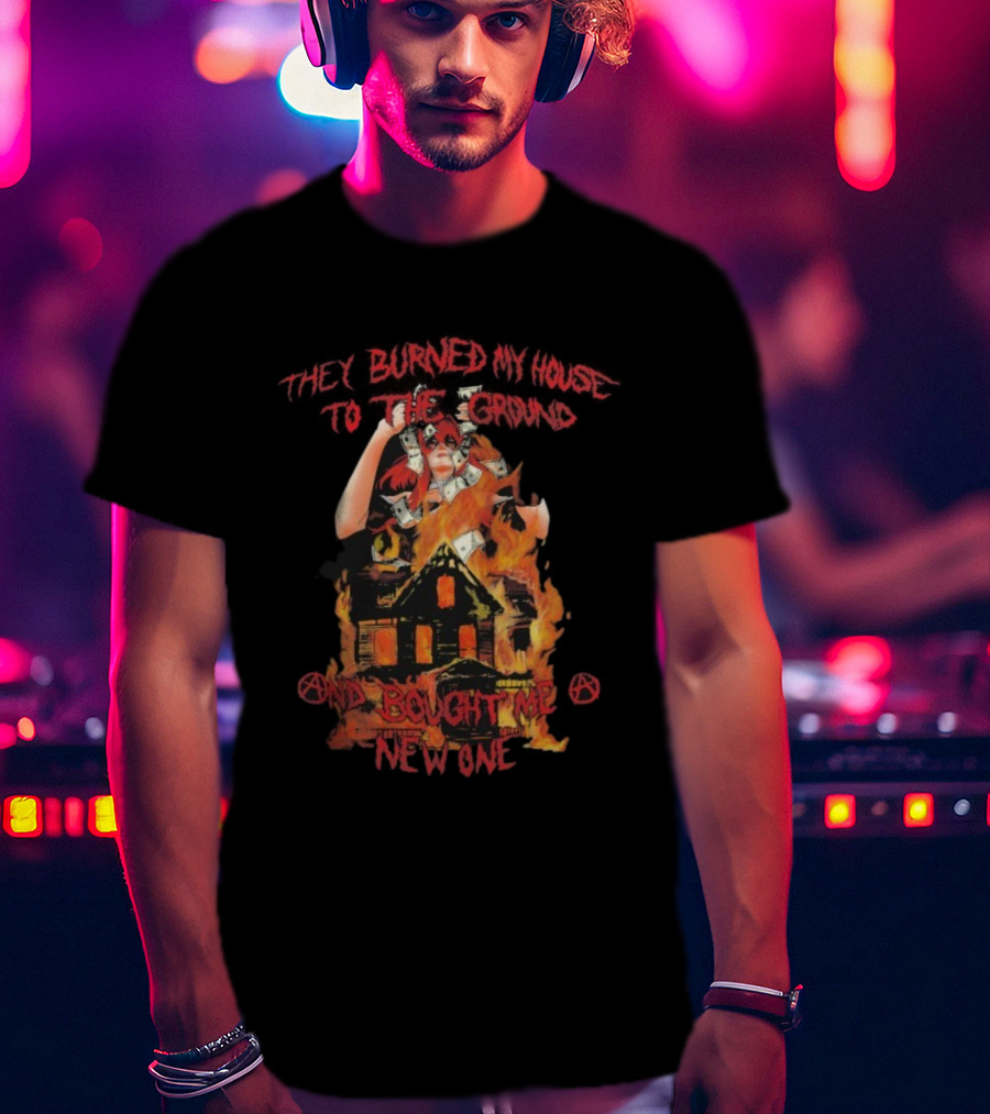 Anarchist Sanctuary Fire Jester Money Burning House And Bought Me New One T-Shirt