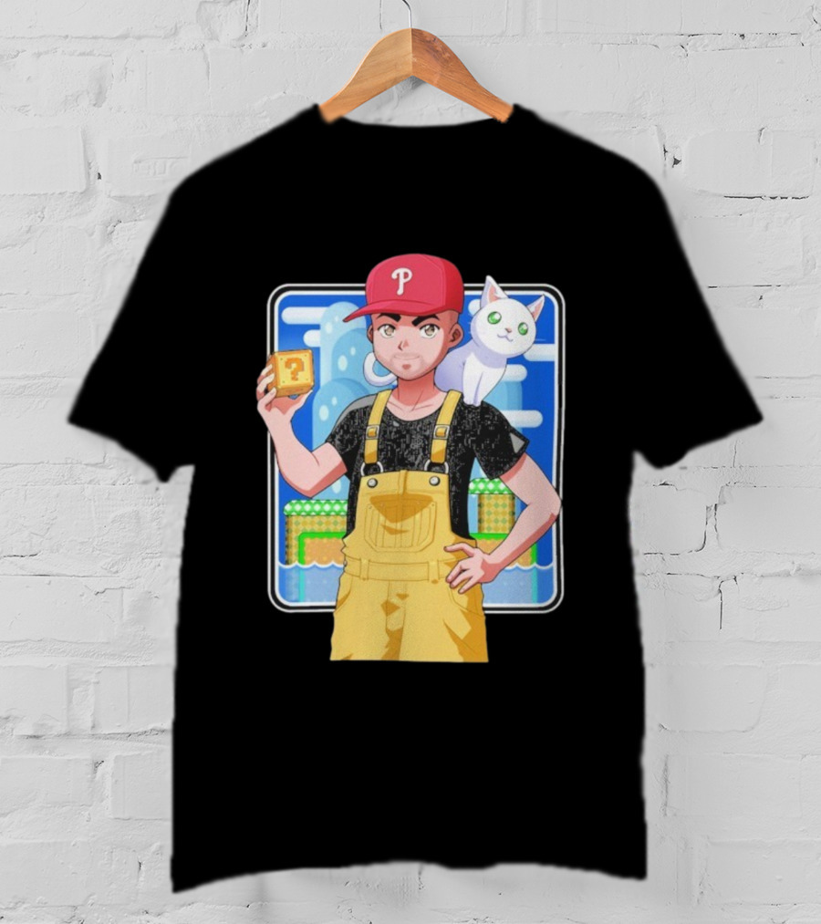 DanG88 Dynamic Duo Philadelphia Phillies Fan Anime Style Mario Influence T-Shirt
