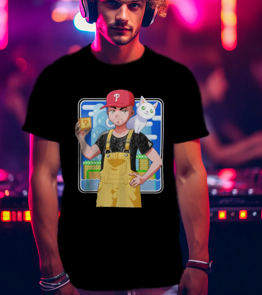 DanG88 Dynamic Duo Philadelphia Phillies Fan Anime Style Mario Influence T-Shirt