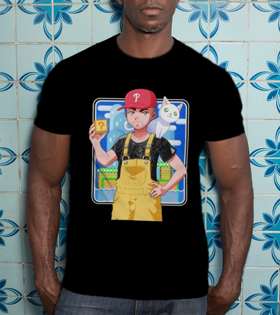 DanG88 Dynamic Duo Philadelphia Phillies Fan Anime Style Mario Influence T-Shirt