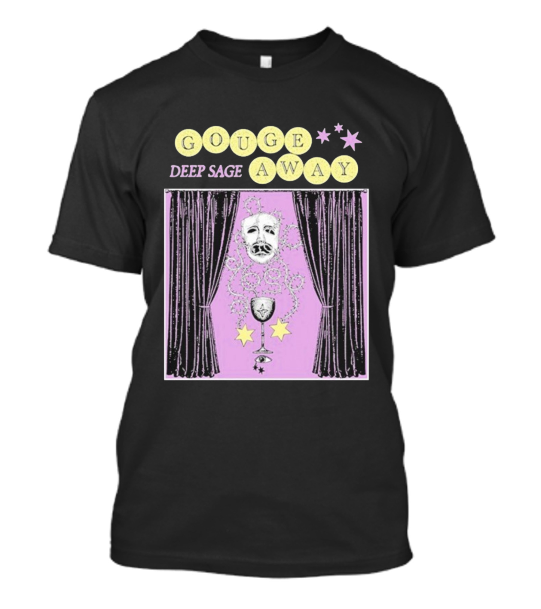 Gouge Away Deep Sage Mask Chalice Stars Curtain T-Shirt