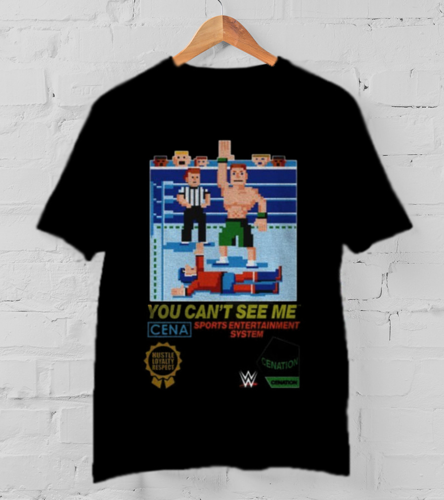 John Cena 8-Bit You Can't See Me Wrestling Retro T-Shirt