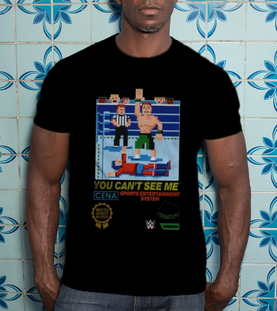 John Cena 8-Bit You Can't See Me Wrestling Retro T-Shirt