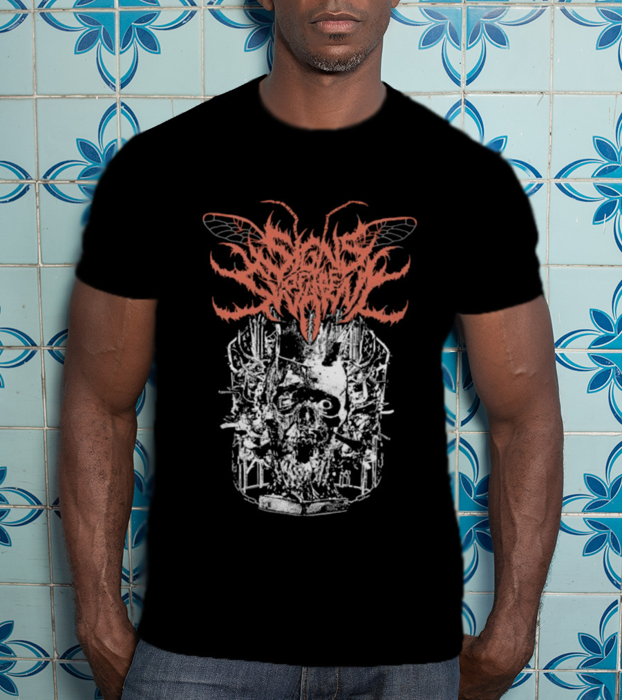 Signs Of The Swarm Hymns Of Summer Vacation Insect Skull Art T-Shirt