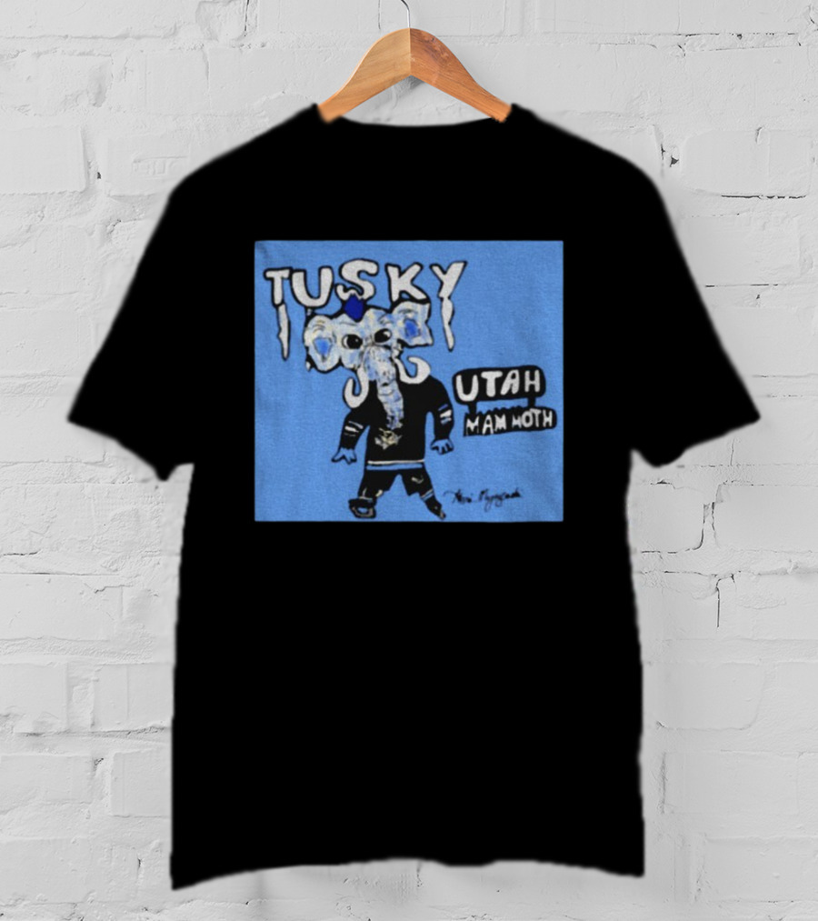 Tusky Utah Mammoth NHL Hockey Mascot 2025 Blue T-Shirt