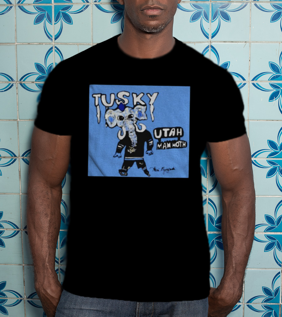 Tusky Utah Mammoth NHL Hockey Mascot 2025 Blue T-Shirt