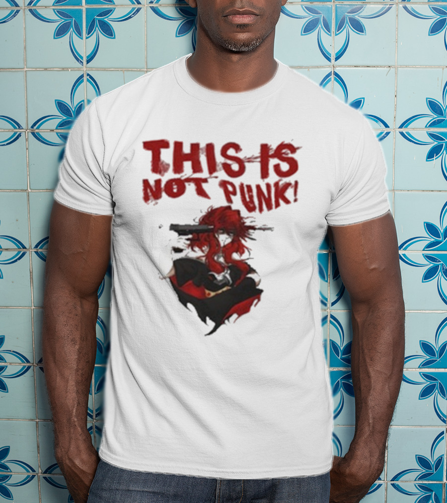 This Is Not Punk Red-Haired Character With Gun T-Shirt