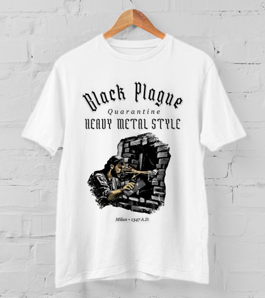 Black Plague Quarantine Milan 1347 AD Heavy Metal Style T-Shirt