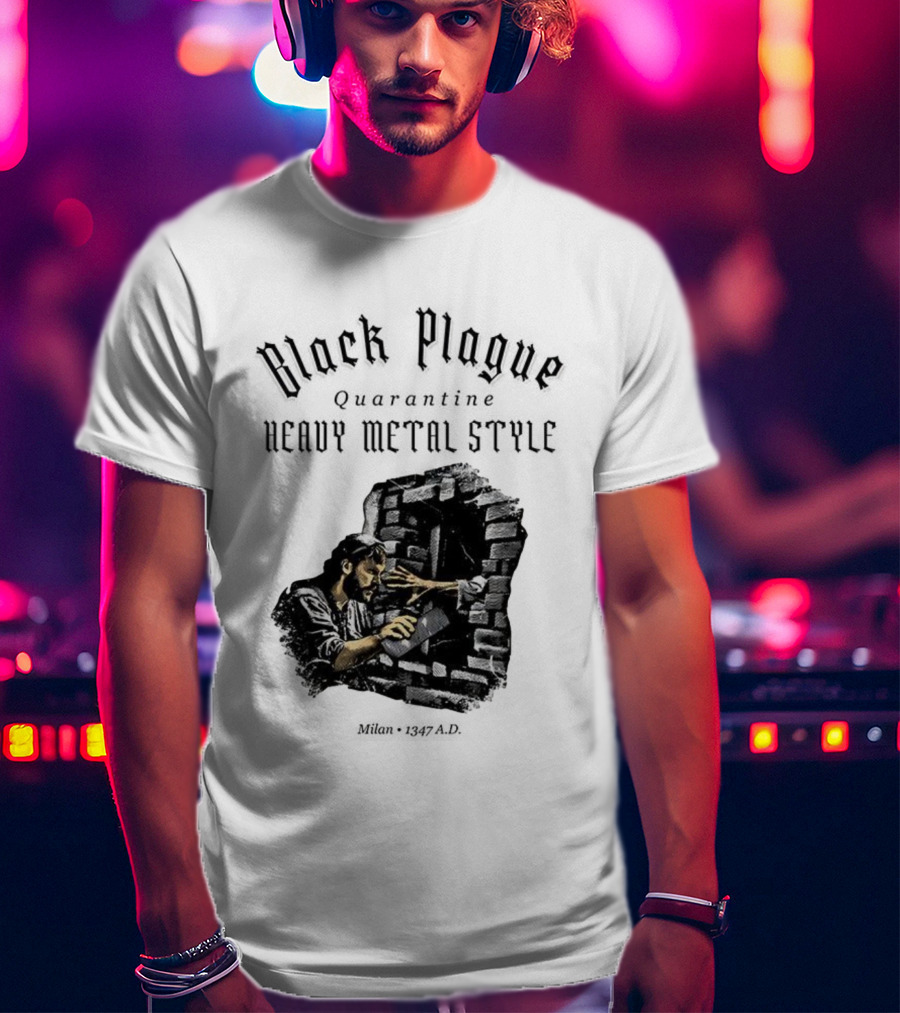 Black Plague Quarantine Milan 1347 AD Heavy Metal Style T-Shirt
