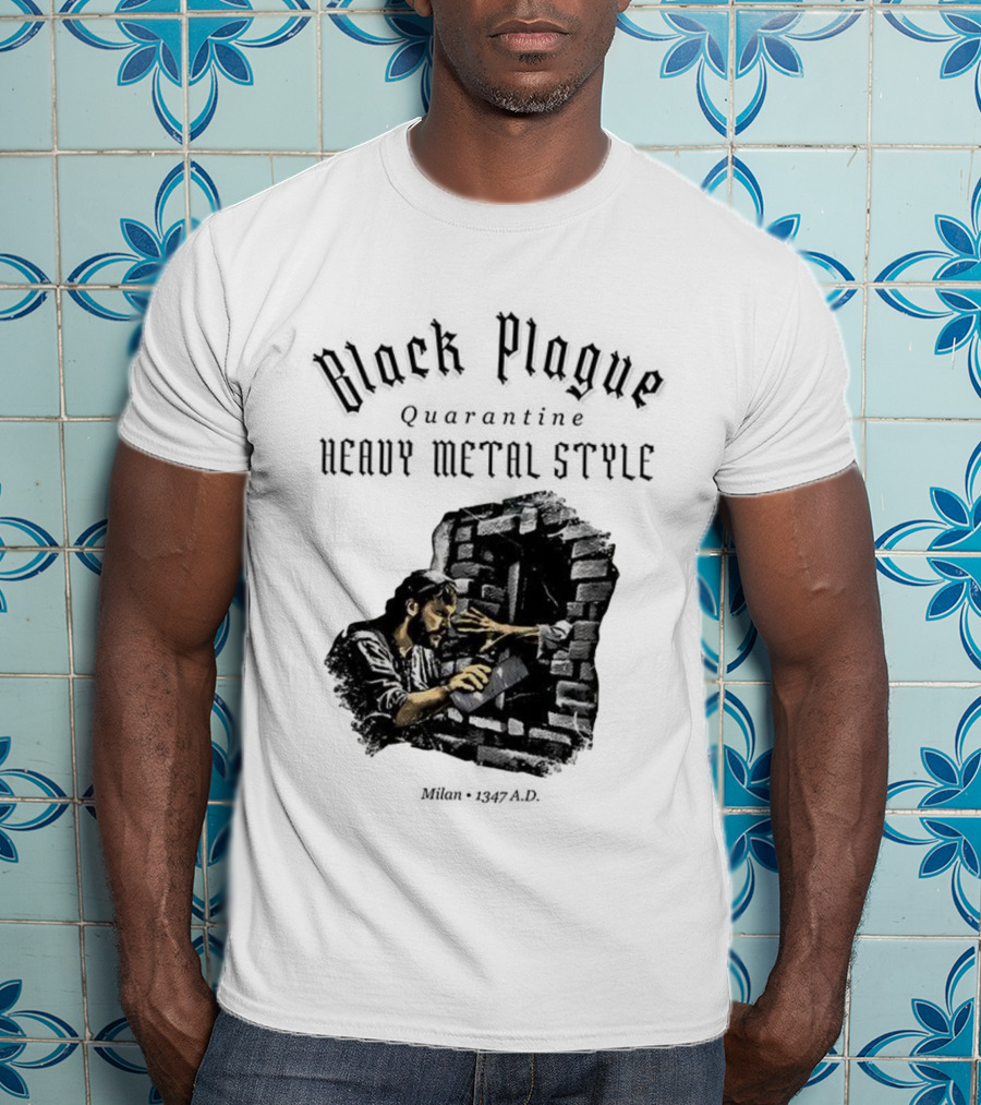 Black Plague Quarantine Milan 1347 AD Heavy Metal Style T-Shirt