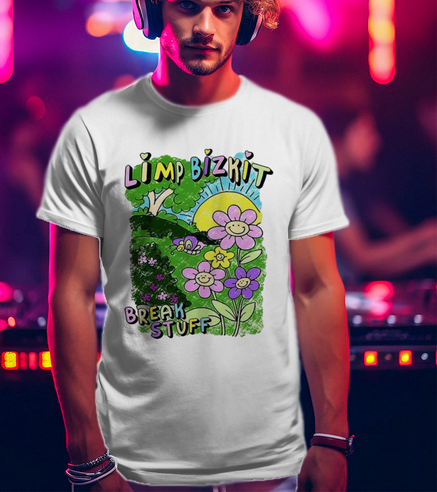 Limp Bizkit Break Stuff Flower Sun Tree Hand Drawn Paintings T-Shirt
