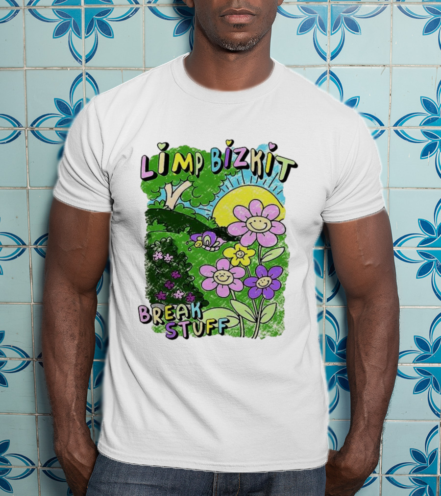 Limp Bizkit Break Stuff Flower Sun Tree Hand Drawn Paintings T-Shirt