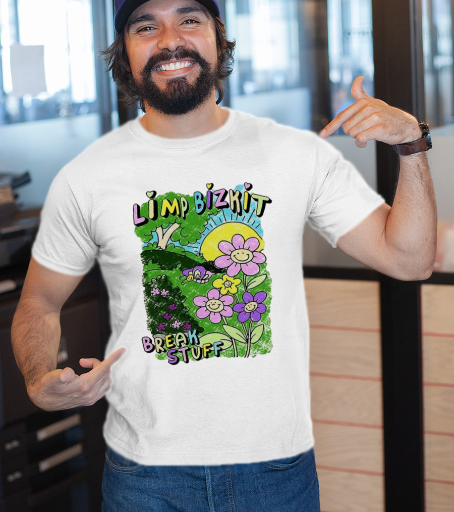 Limp Bizkit Break Stuff Flower Sun Tree Hand Drawn Paintings T-Shirt
