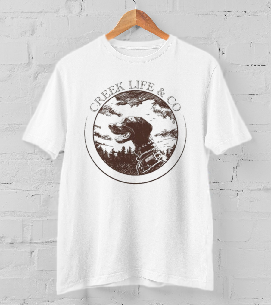 Creek Life & Co Dog Silhouette In Nature Circle T-Shirt