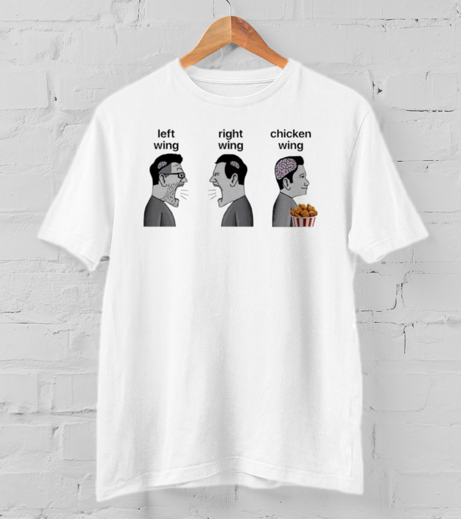 Left Wing Right Wing Chicken Wing Funny Meme Trio T-Shirt