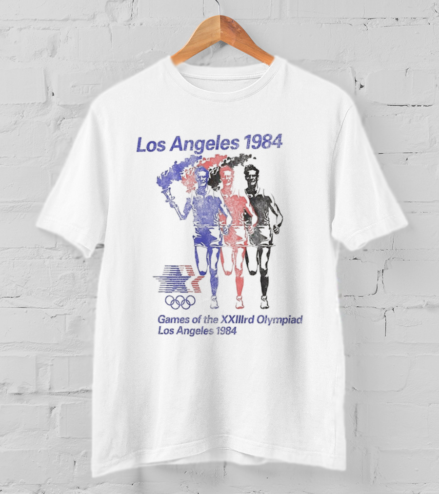 Los Angeles 1984 Games Of The XXIIIrd Olympiad Running Torch Relay T-Shirt