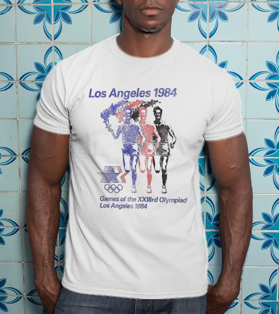 Los Angeles 1984 Games Of The XXIIIrd Olympiad Running Torch Relay T-Shirt