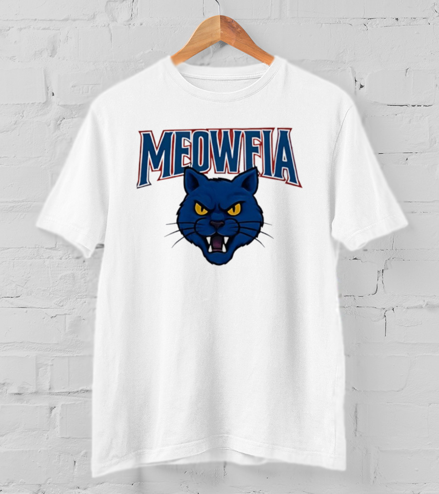 Meowfia Buffalo Bills Big Head Cat Parody T-Shirt
