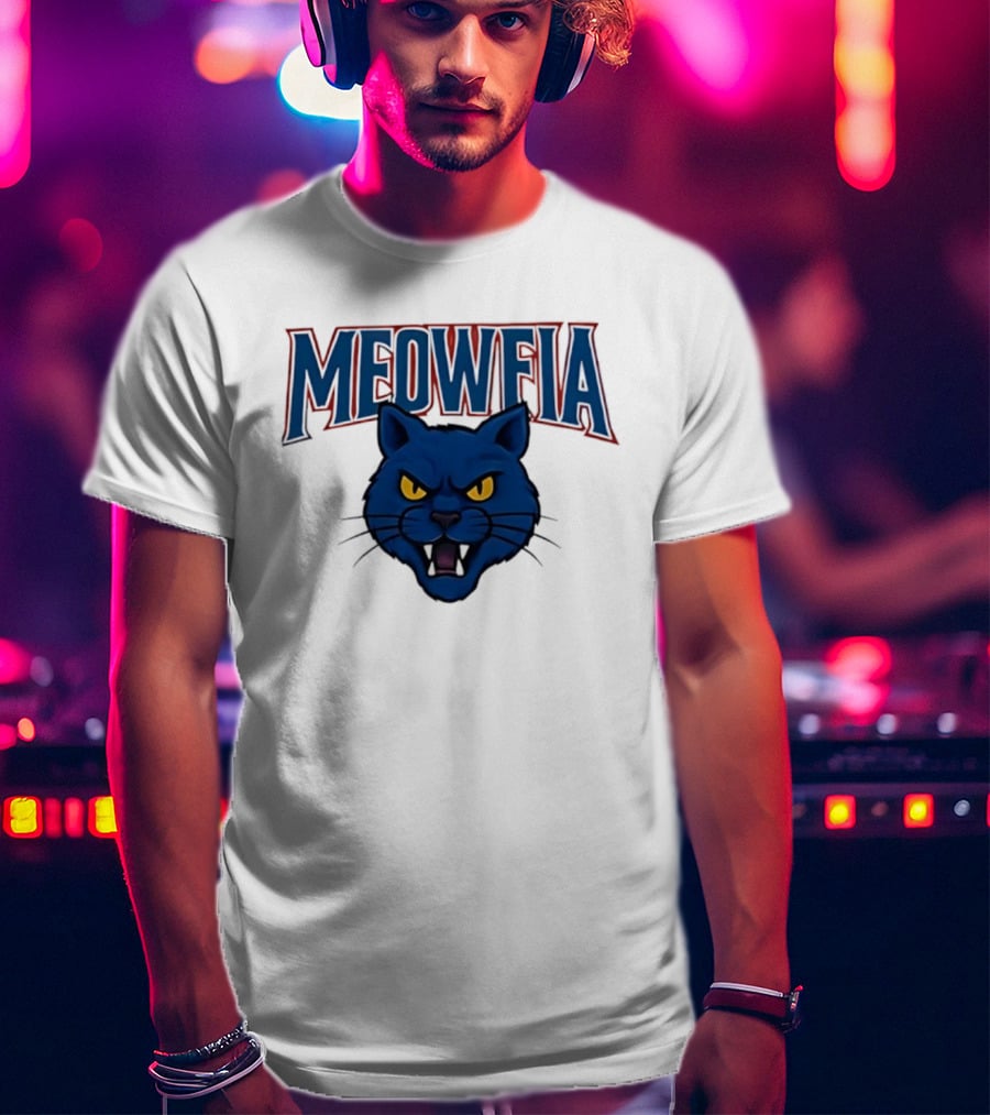 Meowfia Buffalo Bills Big Head Cat Parody T-Shirt