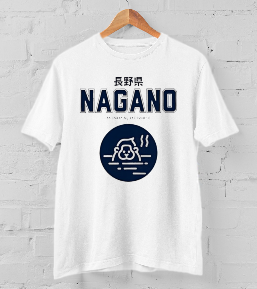 Nagano Prefecture Japan Hot Spring Monkey Coordinates 36 39.4 N 137 92.1 E T-Shirt